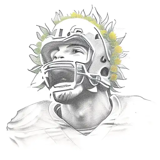 A Notre Dame Football Player Surrounded By Sunflowers