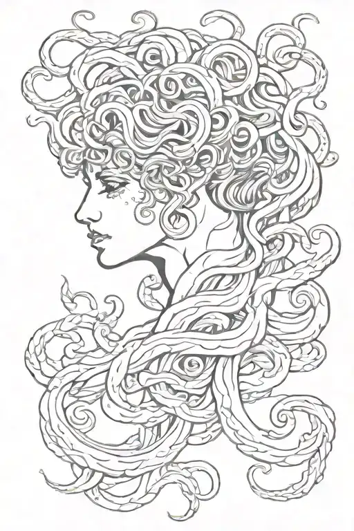 Medusa In A Woodcut Style