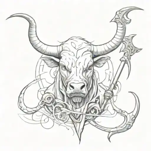 Bull And With A Scythe And Gangster
