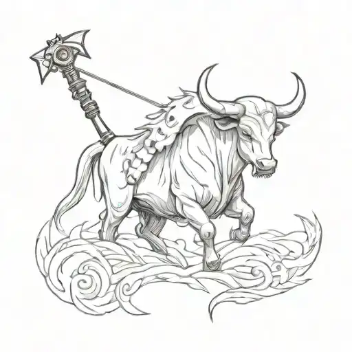 Scythe And With A Bull