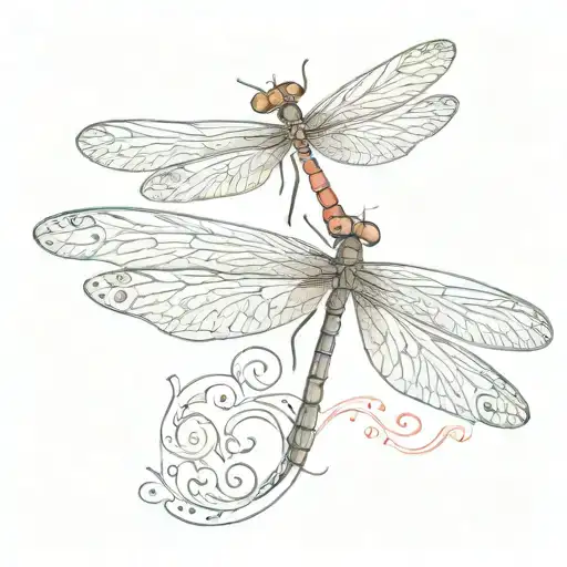 Dragonfly With Red Wings Detail And A Semi Colon Hidden Somewhere In It