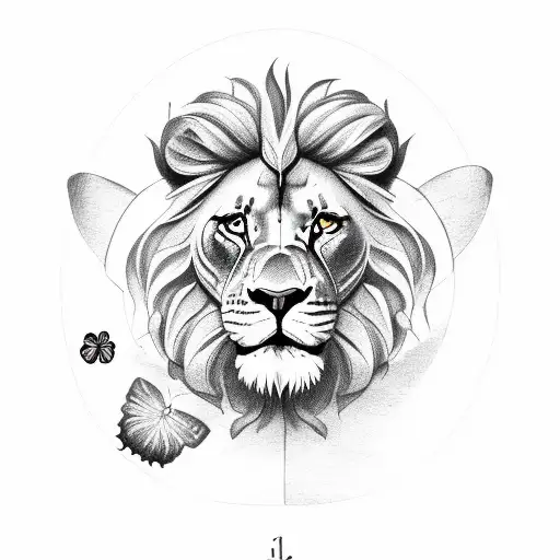 Butterfly And Lion And Four Leaf Clover