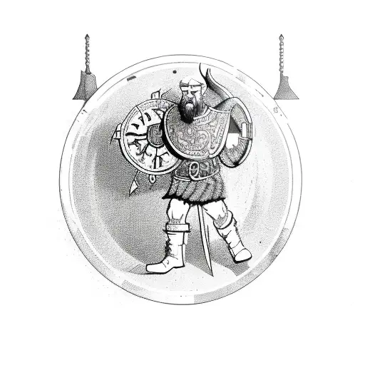 Apocalyptic Viking With Grandfather Clock