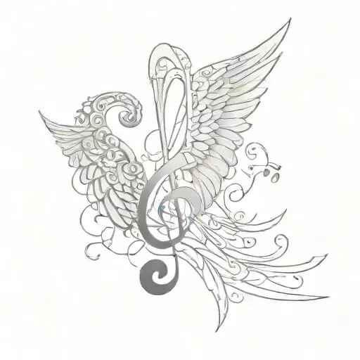 Music Note With Angel Wings