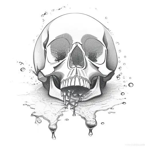Water Pour From Jar Into Skull
