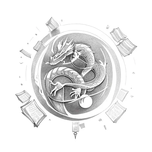 Dragon And Orbs Of Knowledge