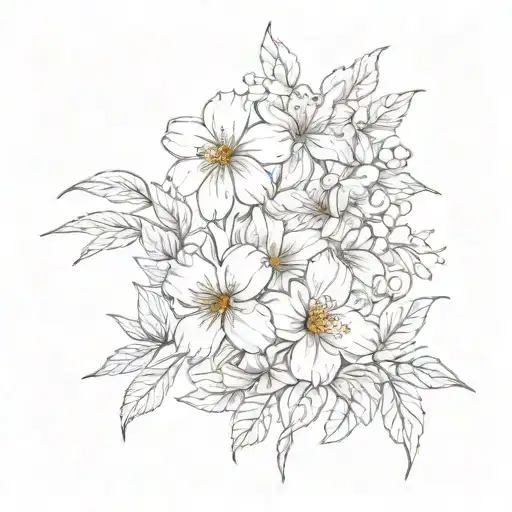 Birth Month Flowers Intertwined