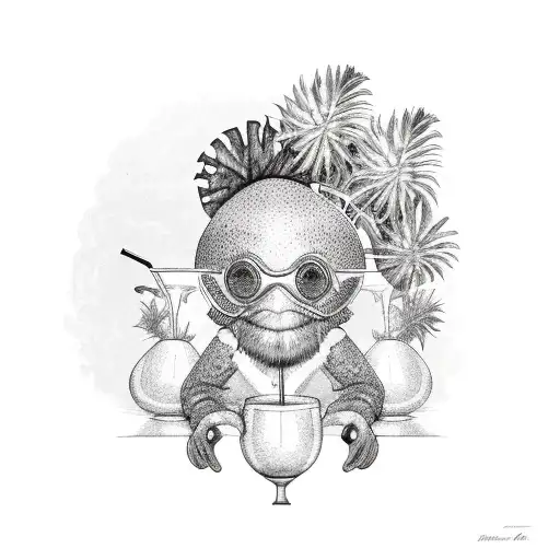 Tropical Coctail With The Word Teenie Turn 40