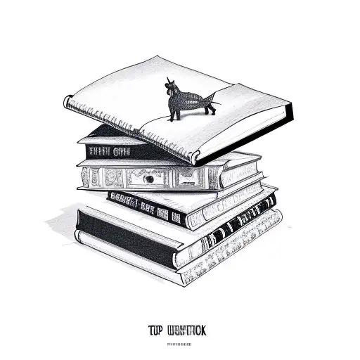 Book Statcked Up With The Top Book Open