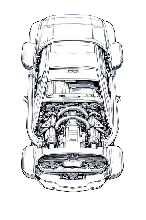 Vintage Muscle Car Engine