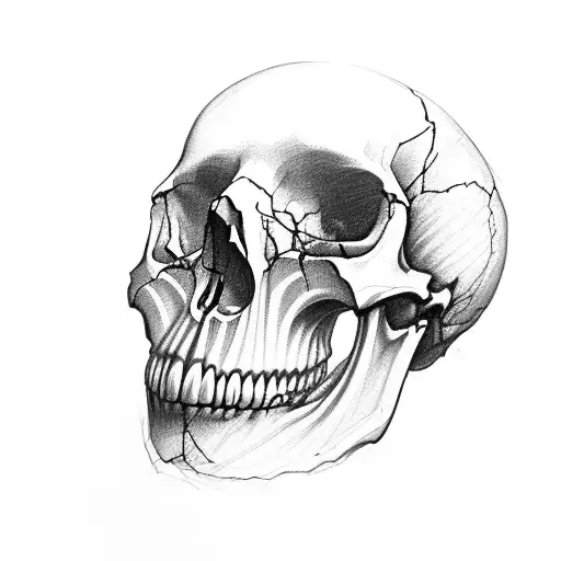 Half Female Skull Half Male Face