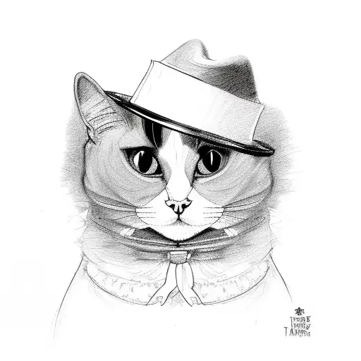 A Tuxedo Cat With A Goody Hat