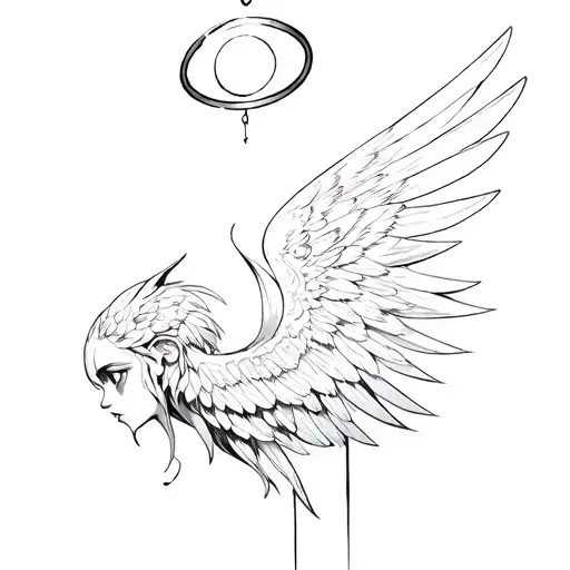 Orin With Angle Wing Attached With A Halo On Top