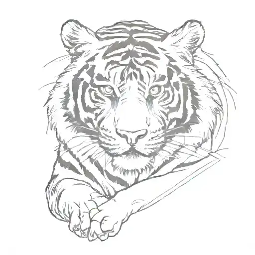 Tiger Sitting Like Good Boy