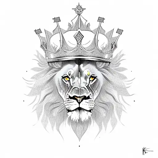 Lion Wearing A Kings Crown
