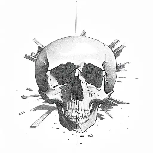 Skull Crushed By A Cross