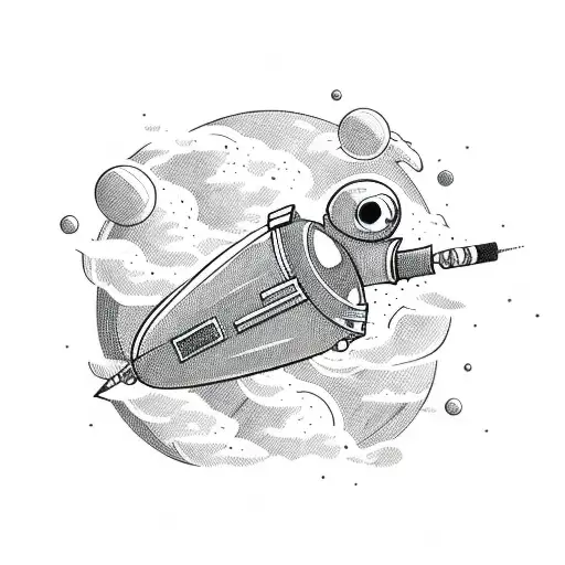 Alien Smoking Joint In A Rocketship