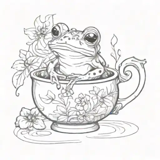 Cute Frog On A Tea Pot