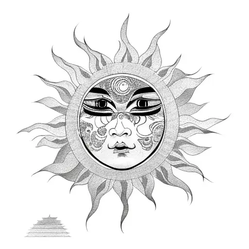 Sun With Kabuki Face