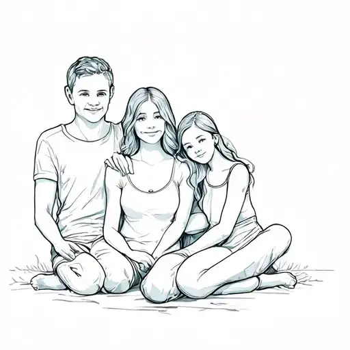 Family Parents Daughter And Son