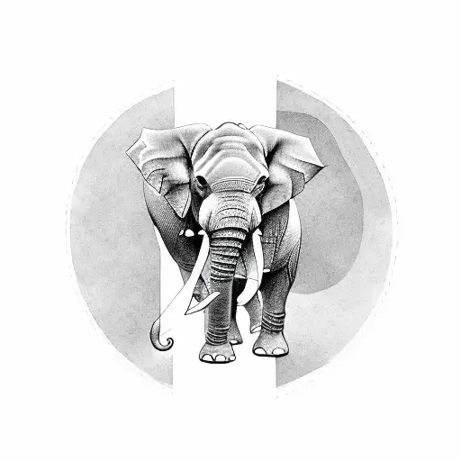 A Minimalist Tattoo Of An Elephant