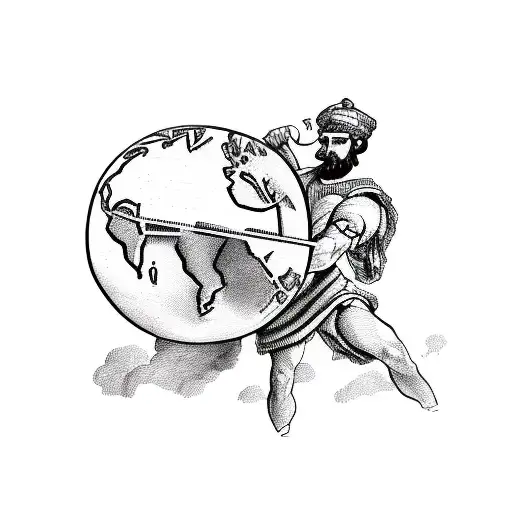 Atlas Greek Character Holding Up The World