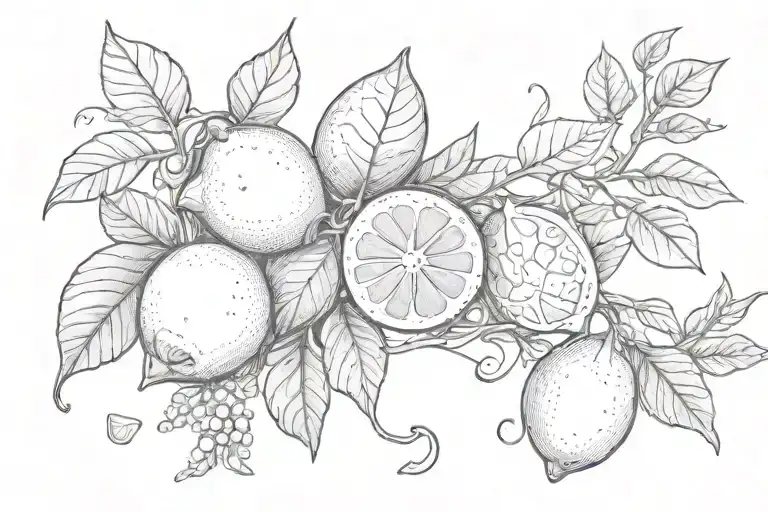 Lemons On A Vine Wedding Ring