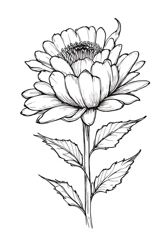 Simple Black And White Flower