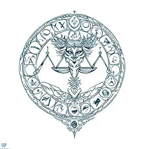 The Sign Of The Zodiac Scales And The Totem Animal Of This Sign