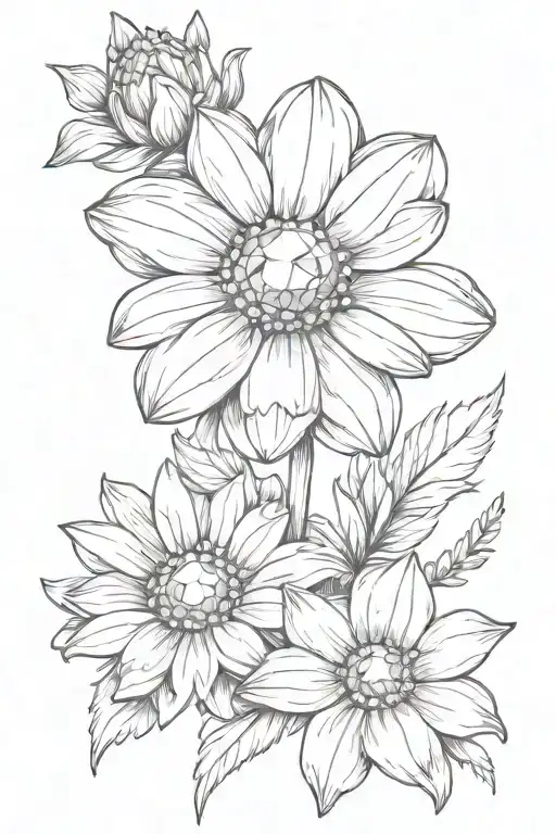 Daisy Flower And Diamond Birthstone