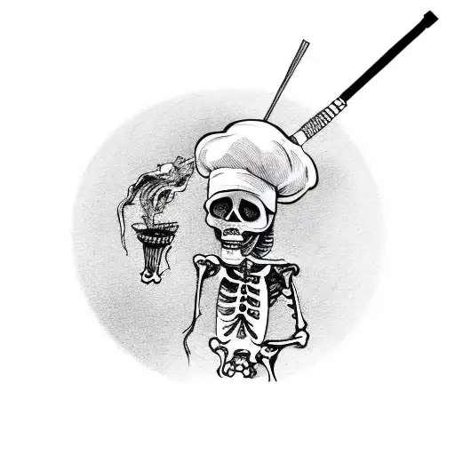 Skeleton Chef Smoking