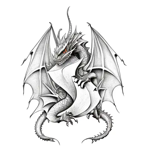 Fantasy Dragon Climbing Through A Variety Of Flowers And Books