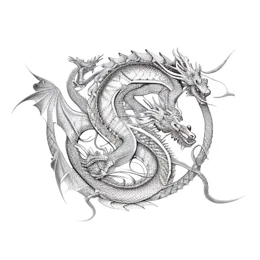 A Mythical Dragon Intertwined With Intricate Celtic Knotwork