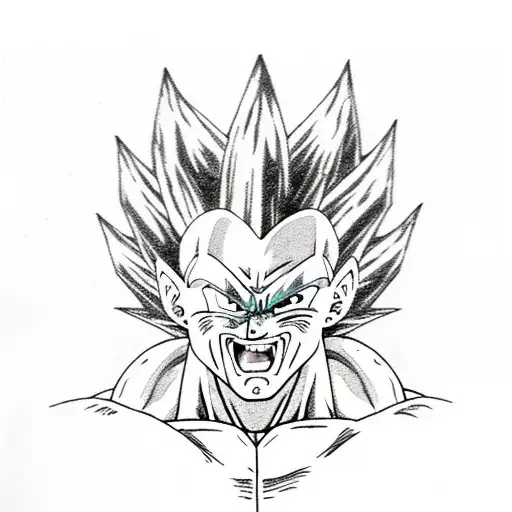 Vegeta In A Dynamic Fighting Pose