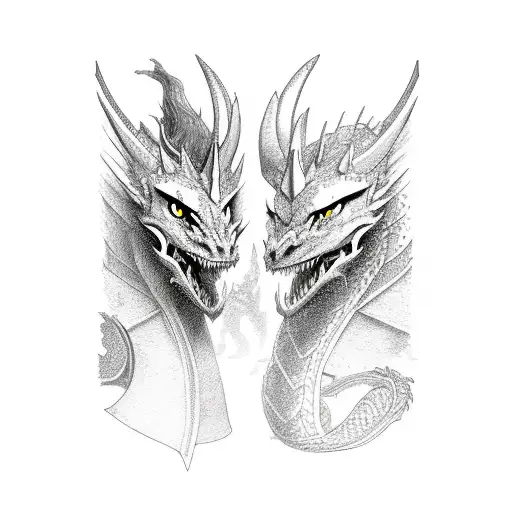 Paladin And Dragon Standing Together In A Majestic Pose