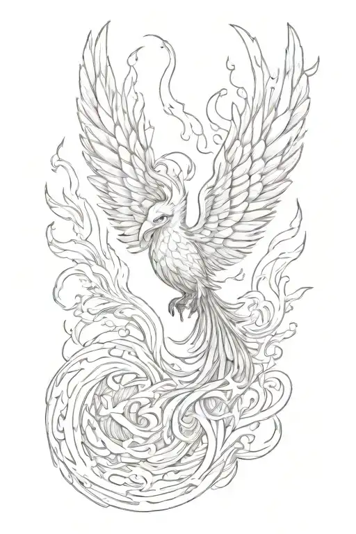 Word With Phoenix Rising From The Ashes