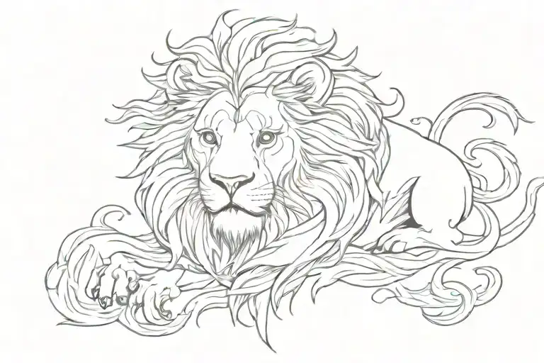Leo Fire Lion Tattoo Design Inspired