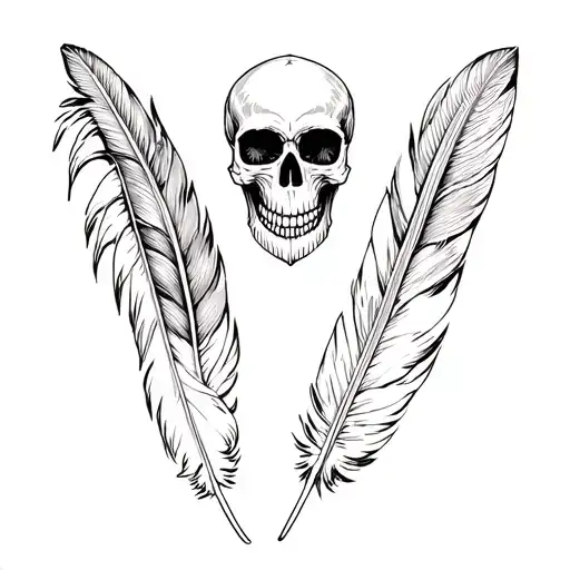 Indian Feathers With Skulls