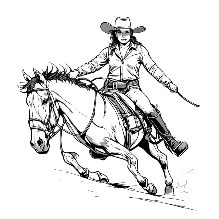 Cowgirl Barrel Racer