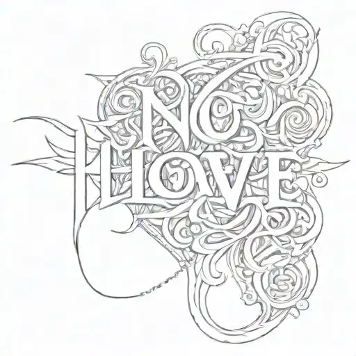 No Love Gothic Font Letters