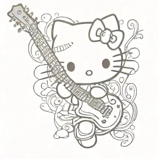Hello Kitty Playing Guitar