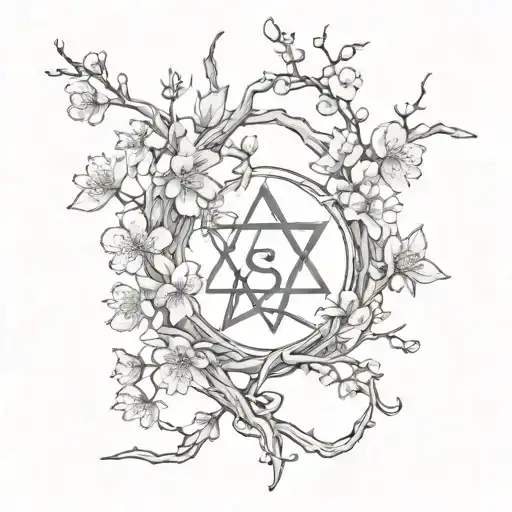 Cherry Blossoms And Witch Runes