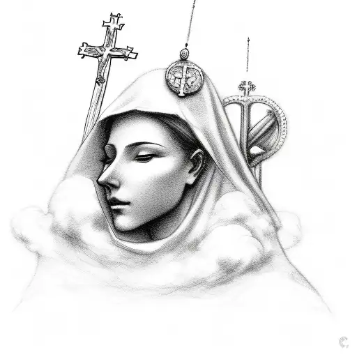 Saint Mary With Cloud