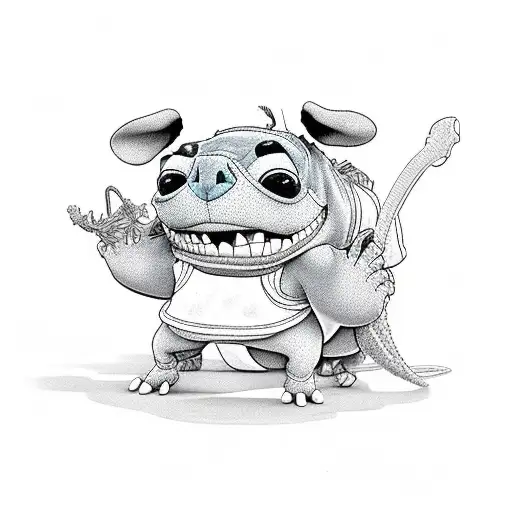 Stitch And Grogo Disney Funny