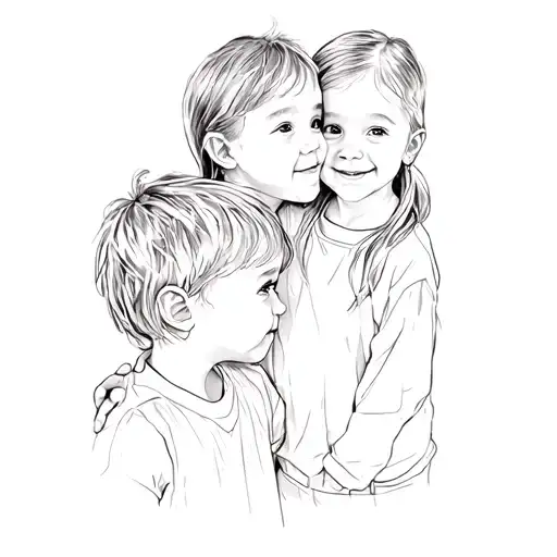 Two Children Posing For A Picture