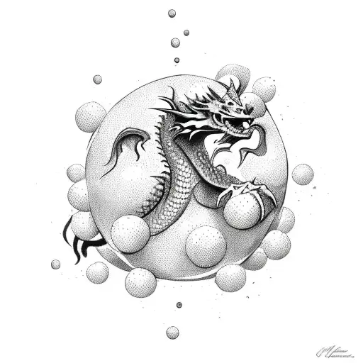 Voleyball With Dragon On Full Hand