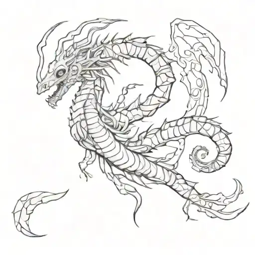 Sketch Of A Mysterious Scorpio Tail Transforming Into A Mystical Creature