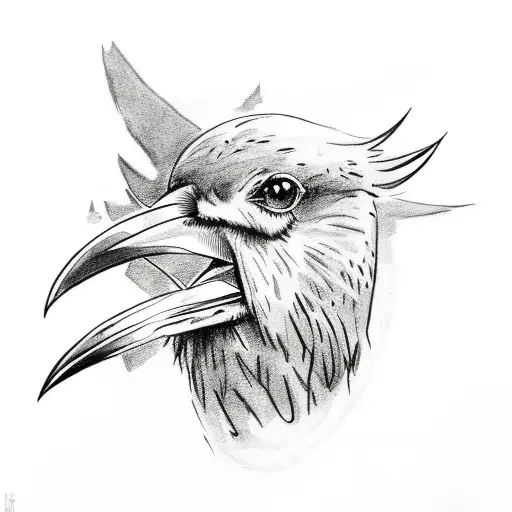 Raven With Scandinavian Runes