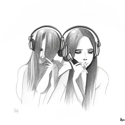 Two Girls In A Cabrio Listening To Music And Feeling Sexy