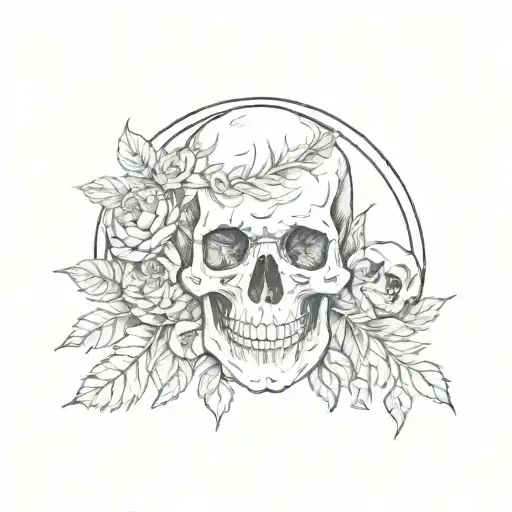 Skull Inside Wreath